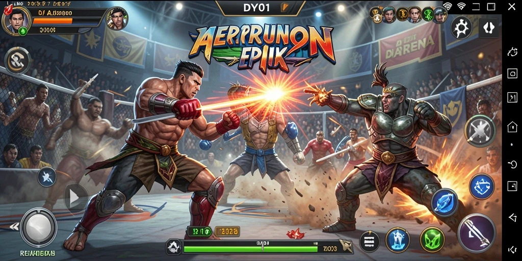 Gameplay DY01 menampilkan pertarungan seru dengan karakter unik dan efek visual menakjubkan.