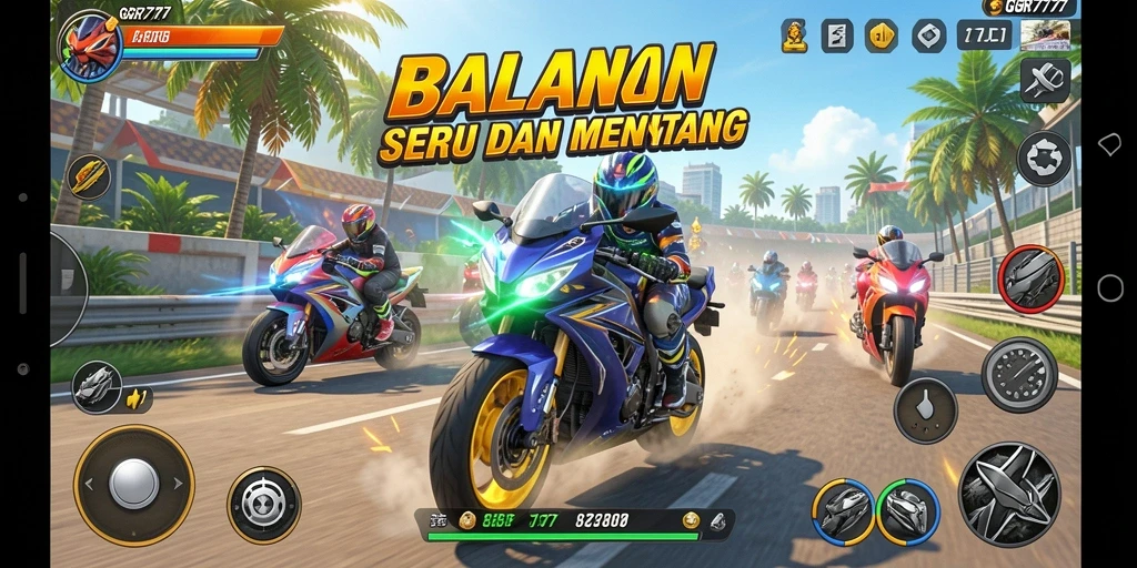 Gameplay seru dan menegangkan balapan motor di GGR7777.