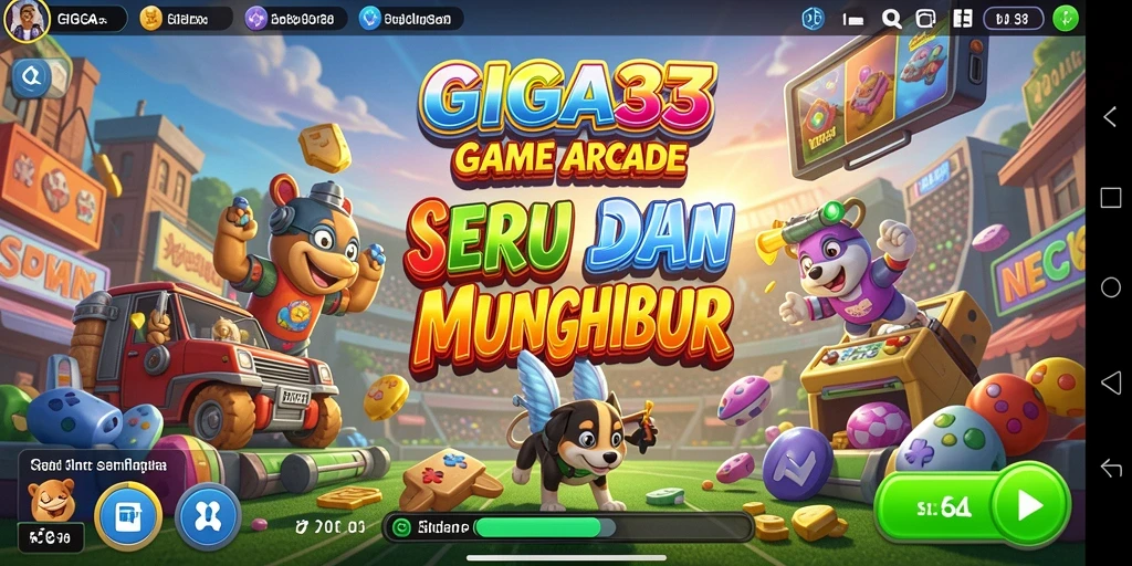 Tampilan gameplay GIGA33 yang penuh warna dan seru.