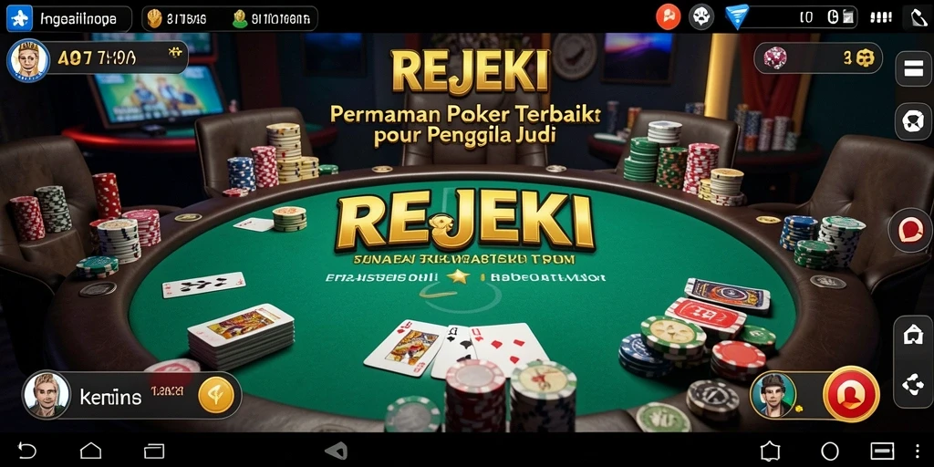 Tampilan gameplay REJEKI yang menarik dan penuh aksi Poker.