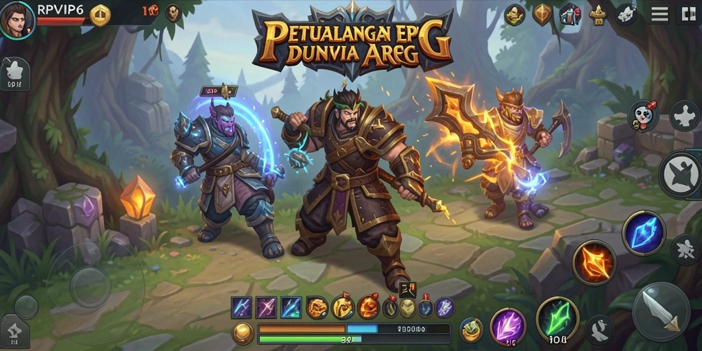 Screenshot utama RPVIP6 menampilkan aksi seru dalam permainan ARPG.